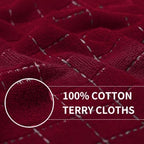 Homaxy Cotton Terry Kitchen Towels and Dishcloths Set of 12, Brick Red - Image 6