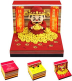 3D Art Calendar 2026,God of Wealth Time Piece Calendar 3D Memo Pad Creative Rip Away Paper Carving DIY Note by SIWEME
