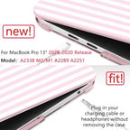 DONGKE Case for MacBook Pro 13 Inch (2026-2020 Models A2338 M2 M1/A2251/A2289), Pink & White Stripes Hard Shell Case with Keyboard Protector, Compatible with Retina Display and Touch Bar - Image 3