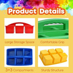 ALINK Plastic Classroom Caddy with 6 Compartments, 6-Pack Teacher Supply Storage Caddy Organizer for Classroom Supply, Office, Table, Desk, Craft Art, Pencil, Crayon, Marker - Assorted Colors - Image 4
