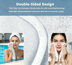White Dual-Sided Microfiber Bath Towel, 2 Pack 48"x24" Ultra Absorbent Quick Dry Pool Towel, Exfoliating Body Cloth for Dead Skin & Sunscreen Removal, Lint-Free Reusable Shower Towel for Pool, Beach - Image 3