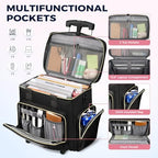 Ytonet 17.3" Rolling Teacher Bag, Rolling Cart for Teachers with Tote Bag - Image 3