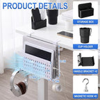 Desk Side Storage Organizer Set Fits Edge 0.2-2.2",Double,White - Image 5