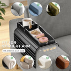 Korser Couch Armrest Table, Sofa Arm Tray with Removable Cup Holder, 2 in 1 Anti-Slip Armrest Tray Table for Couch, Bamboo Foldable Couch Cup Holder for Drinks Snacks Phone Remote Control - Image 7