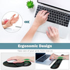 ARTSO Desk Mat Set, Large Gaming Mouse Pad Wrist Support, Keyboard Wrist Rest Ergonomic Desk Pad with Coaster Combo, Extended Mousepad with Non-Slip, Art Tropical Leaves - Image 4