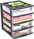 Gracious Living 4-Drawer Desktop/Countertop Storage Organizer, Black/Clear by GraciousLiving