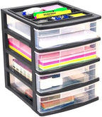 Gracious Living 4-Drawer Desktop/Countertop Storage Organizer, Black/Clear by GraciousLiving