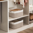 2 Pack Storage Baskets for Organizing, Large Woven Storage Basket, White&Brown - Image 3
