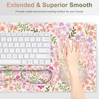 Large Gaming Mouse Pad Set, Ergonomics Keyboard Desk Mat with Memory Foam Wrist Rest, Computer PC Extended Game Mousepad, Non-Slip Desk Matt Easy Typing Pain Relief I Artistic Colroful Flowers - Image 4