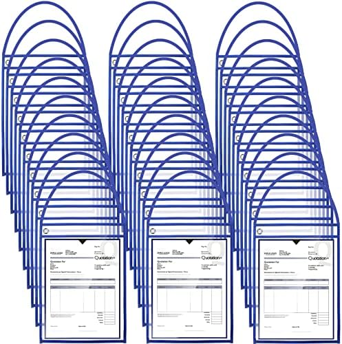Geyee 80 Pack Job Ticket Holders 9x12 with Strap Hanging,Blue by Geyee