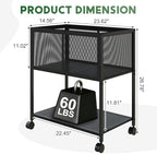 Sbanmao Rolling File Cart, Mobile File Cabinet with Wheels Hanging Files, Metal Hanging File Folder Cart File Organizer Fit Letter Size for Home Office, Black (Patent Pending) - Image 3