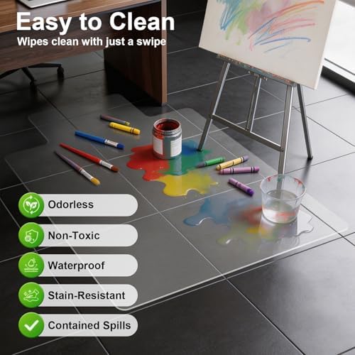 Clear Chair Mat for Hard Floor, 36" x 48" Heavy Duty Desk Mat, Convex - Image 3
