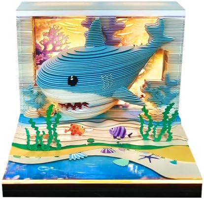 3D Time Piece Calendar 2027 With 52 Weekly Calendars, 3D memo pad tear away calendar 2027, Artsy Pads Suitable for Room and Office Desktop Decoration, Gift Giving (Shark) by Unknown