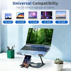 Ergonomic Foldable 2-in-1 Laptop Stand with Phone Holder - Image 6