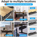 Under Desk Cable Management Tray - Under Desk Cord Management - Clamp/Screw Mount - Fabric Wire Management - Cable Raceways Tray Cord Hiders for Office/Home (Black, 35.8"×5.6") - Image 5