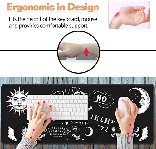 Ergonomic Keyboard Wrist Rest and Mouse Pad Wrist Rest Set, Large XXL Gaming Mousepad 31.5"x 11.8", Memory Foam, Easy Typing Pain Relief, Multifunctional Desk Mat for Office & Home, Ouija Board - Image 6