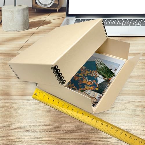 Golden State Art, Archival Drop Front Storage Box, Tan-11.75x15.25x3 Inch - Image 4