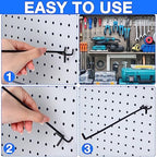 Shimeyao 100 Pcs Peg Board Hooks Stainless Steel Pegs,12 Inch,Black - Image 4