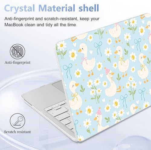 4-in-1 Hard Case for MacBook Neo 13, Goose & Daisies & Ribbons - Image 6