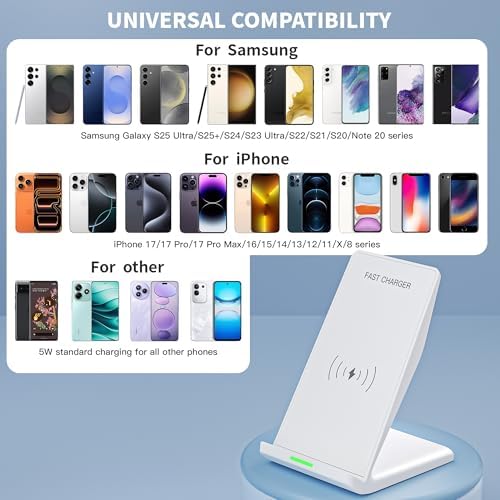 Wireless Charging Phone Stand,15W Wireless Charger Station with 20W Adapter - Image 2