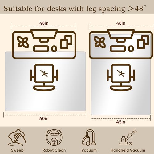 45"x60" Tempered Glass Office Chair Mat for Carpet & Hardwood Floor - Image 3