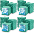 Microfiber Wholesale 16" x 16" All Purpose Towels - 200 Pack - Reusable Wash Cloths, Dust, Kitchen, Car, Shop Rags for Cleaning (Green) by MicrofiberWholesale