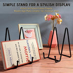 Mixweer Plate Stands for Display 18 Pack 6 Inch Plate Holder Display Stands Picture Frame Holder Metal Frame for Decorative Supplies, Book, Photo, Easel, Platter, Tabletop Art(Black) - Image 7