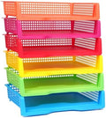 ZZYFGH 6 Pack Turn in Trays Classroom, Colorful Turn in Trays for Teachers, Plastic Classroom Paper Organizers, Stackable Tray for Classroom, Library, Drawers, Office Desk(13.4 * 9.5 * 2.7in) by ZZYFGH