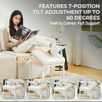 TIOPGHAD Adjustable Ottoman Pouf, 60 Degree Tilt Footrest, Beige Fleece - Image 4