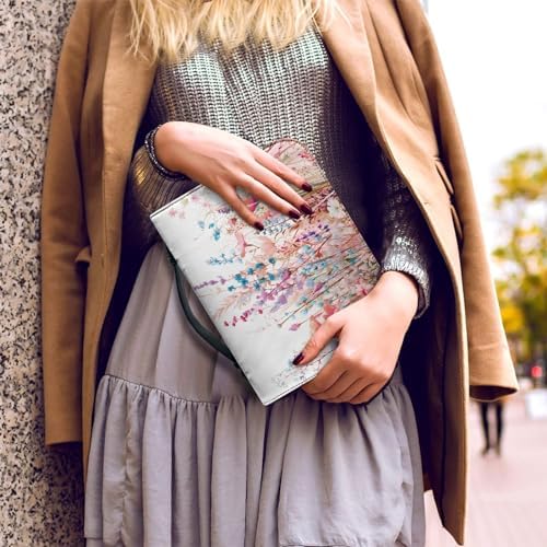 Pink Flower Bible Bags for Women Girls, PU Leather Bible Carrying Case Lightweight Bible Protective with Handle Bookmark Church Bag - Image 5