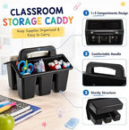 gisgfim 8 Pack Black Classroom Caddy Table Organizer with Handle - Image 3