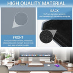 AKOZLIN 35.4"x 18.9" Soft PU Leather Surface Office Desk Mouse Mat Anti-Push Pad with Full Grip Fixation Lip Table Blotter Edge-Locked Protector Grey - Image 2