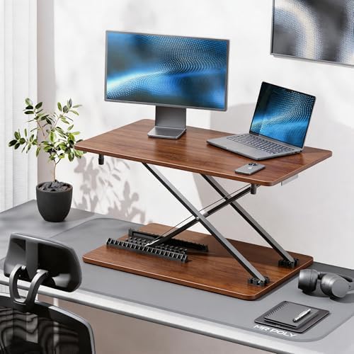 Standing Desk Converter, 25.16" x 15.75", Natural Wood - Image 2