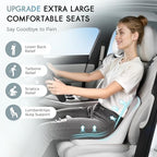 Car Seat Cushion and Lumbar Support Pillow, Larger Memory Foam Seat Cushion, Ergonomic L-Shaped Design Cushion for Back Pain Relief, Non-Slip Driving Cushion for Car, Office, Truck, Wheelchair-Gray - Image 2