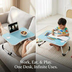 BUYIFY 23" Foldable Lap Desk for Laptop Writing w/Cup Holder Blue - Image 6