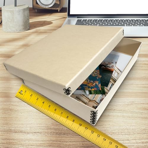 Golden State Art, Archival Drop Front Storage Box, Tan-11.75x17.75x3.75 In - Image 3