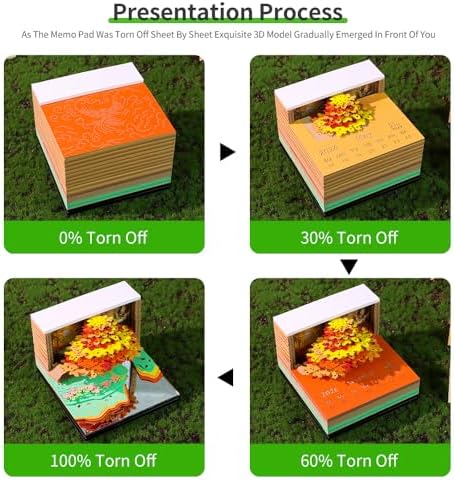 3D Memo Pad, 3D Calendar 2027, Time Piece Calendar, Tear-Off Calendars 2027, 3D Paper Carving Art Memo Pad, Art Carving Sticky Notes for Office Home Gifts Ornaments (Wutong) - Image 6