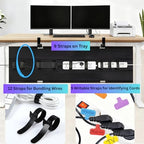 Under Desk Cable Management Tray, 48" Extra Large No Drill Cord Organizer with Easy to Clean Oxford Fabric, Clamp On Power Stripe Holder for Office, Home Office & Gaming Space - Image 4