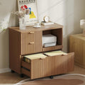 Bestier Filing Cabinet 3 Drawer Wood File Cabinet for A4/Letter/Legal Brown by Bestier