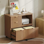 Bestier Filing Cabinet 3 Drawer Wood File Cabinet for A4/Letter/Legal Brown by Bestier