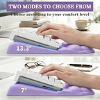 Cloud Keyboard Wrist Rest Set, 3 in 1 Ergonomic Memory Foam Keyboard Stand Pad with Mouse Wrist Support & Cup Holder, Anti-Slip Desk Cushion for Office Gaming Typing Pain Relief, Purple - Image 4