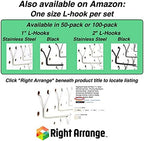 Steel Pegboard Hooks 100-Pack 1" + 2” L Hook, Black - Will Not Fall Out, Fits Any Peg Board - Organize Tools, Accessories, Workbench, Garage Storage, Kitchen, Crafts, Jewelry, Retail - Image 6
