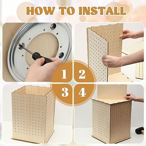 Kigley 4 Sided Rotating Display Stand, Wood Rack, 11.8 x 11.8 x 15.8 Inch - Image 7