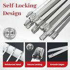 Zip Tie Gun Kit, 105PCS 304 Stainless Steel 11.8 Inch Metal Zip Ties, UV & Corrosion Resistant for Fence, Exhaust Pipe, Chicken Coop & Farm - Image 4