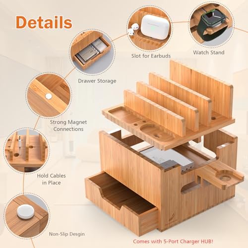 Pezin & Hulin Multi Device Charging Station with Drawer & USB Charger - Image 3