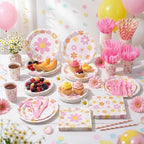 450 Pcs Tableware Set, Serve 50, Colorful, Groovy Daisy Flower - Image 6