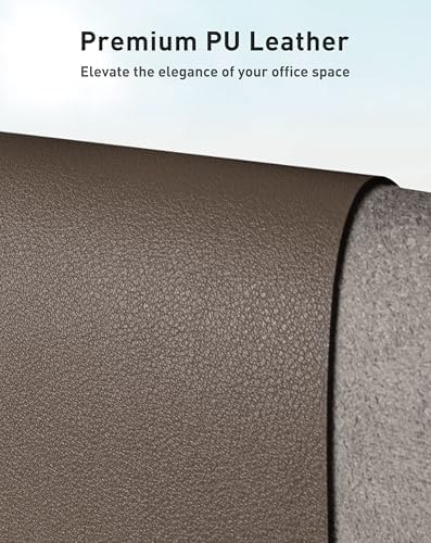 Aothia Faux Leather Desk Mat - Large Mouse Pad, Non-Slip PU Leather Blotter, Waterproof Writing Surface for Office and Home (Coffee, 63" x 24") - Image 2