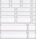 Criusia 22 Pcs Drawer Organizer Bins, Acrylic Non Slip Kitchen Drawer Organizers Storage Tray Divider, Multifunctional Storage for Cosmetics, Bathroom, Tools, Kitchen and Office by Criusia