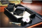 Dacasso Bonded Set Luxury Leather Desk Pad & Desk Organization Essentials, 5 Piece, Black - Image 2