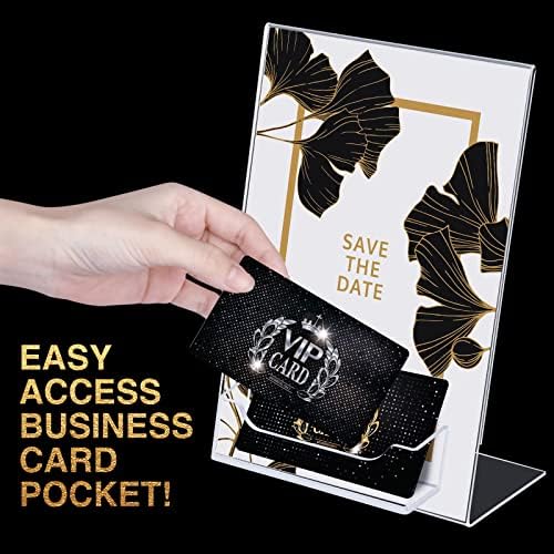 6 Pcs Acrylic Sign Holder Business Card Holder, 5 x 7 Inch, Side Insert - Image 5